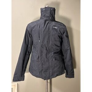 Oakley Ski Jacket Womens Sz Med Black Baggy Fit 3 In 1 Fleece Lined Snowboard